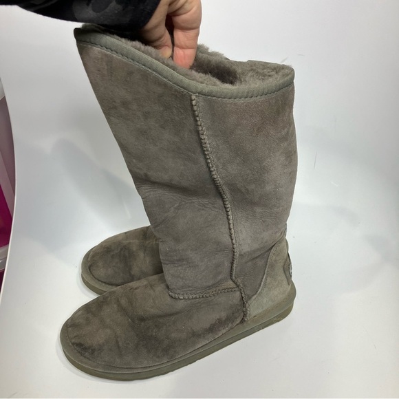 Australia Luxe Collective gray mid high genuine sheepskin boots size 7 - Picture 6 of 11
